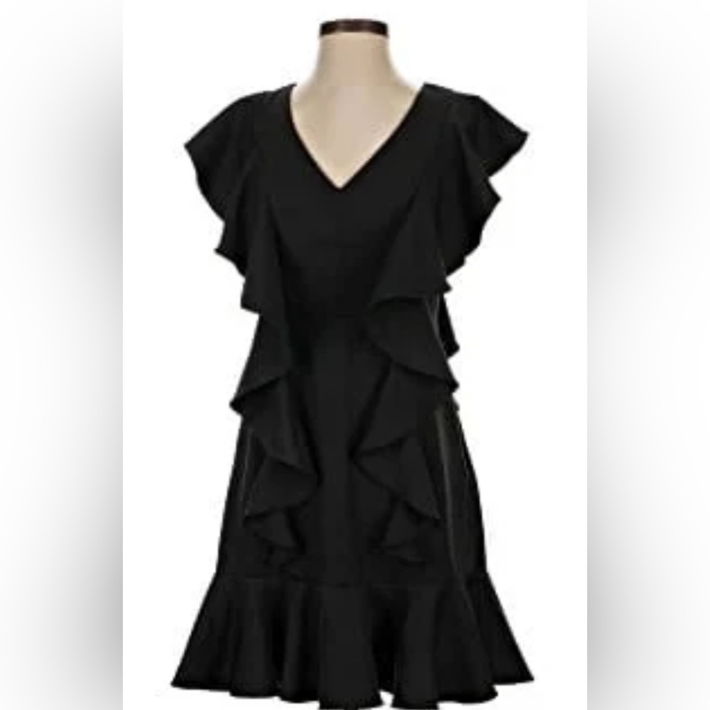 English Factory Black Backless Ruffle Dress